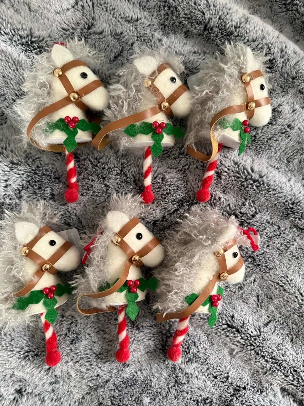 6-Count White Carousel Horse Christmas Tree Ornaments Target Brand (2025) NEW